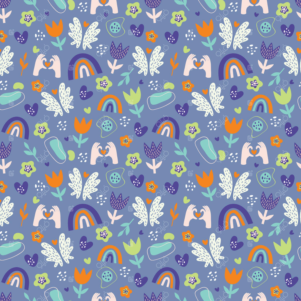 طرح گلدار رنگارنگ