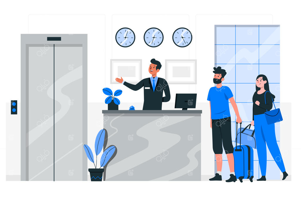 تصویرسازی مفهوم پذیرش هتل