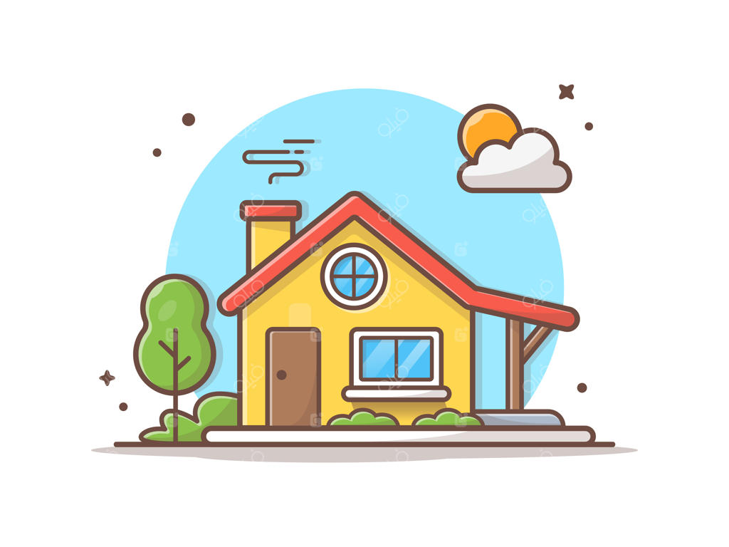 تصویرسازی وکتور آیکون خانه و ساختمان