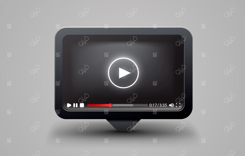 طراحی صفحه فرود: قالب مرورگر ویدیویی اینترنت با فریم جستجو و صفحه وب