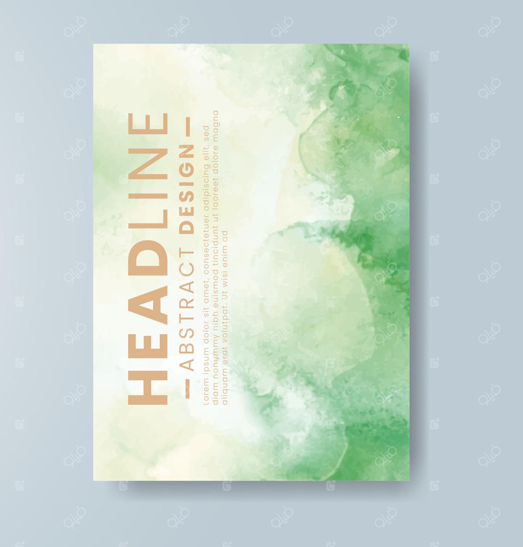 کارت‌ها با پس‌زمینه آبرنگی: طراحی برای روی جلد، تاریخ، کارت‌پستال، بنر، لوگو