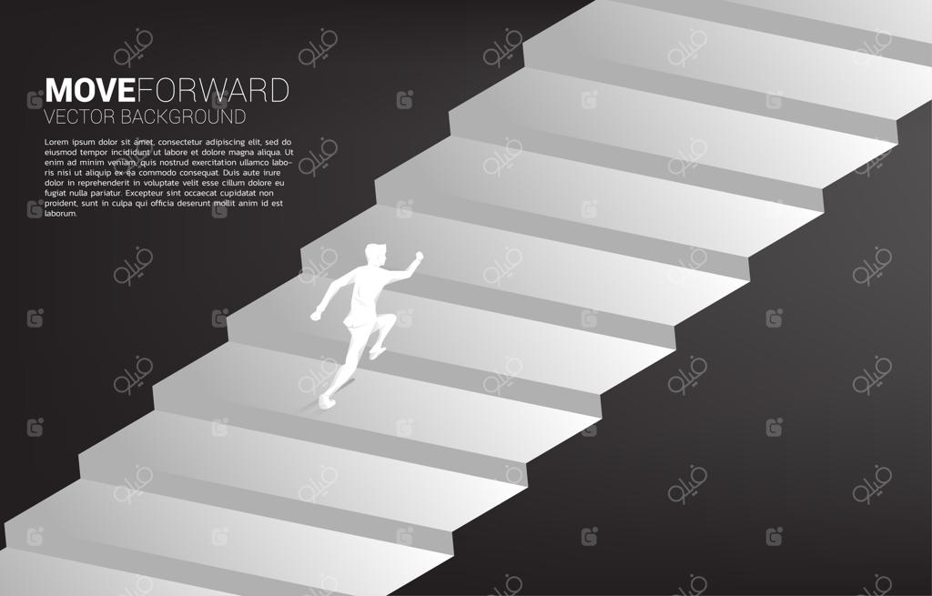 سایه‌ی کارآفرینی که پله‌ها را بالا می‌رود.