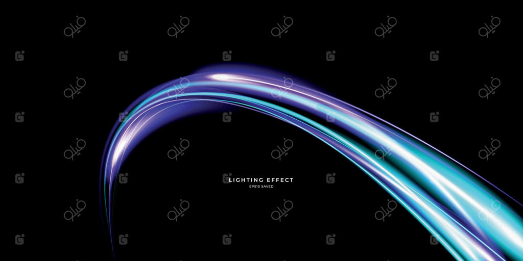 تونلی از رگه‌های نور رنگارنگ با اثر حرکت تاری