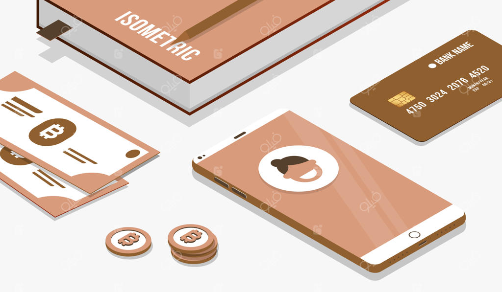 نمای نزدیک عناصر ایزومتریک برای چت هوشمند