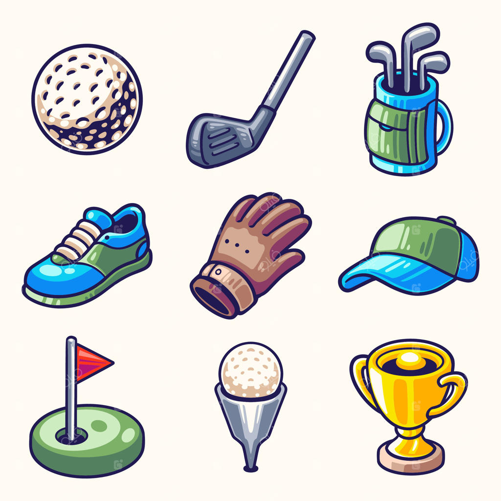 آیکون‌های تجهیزات گلف برای