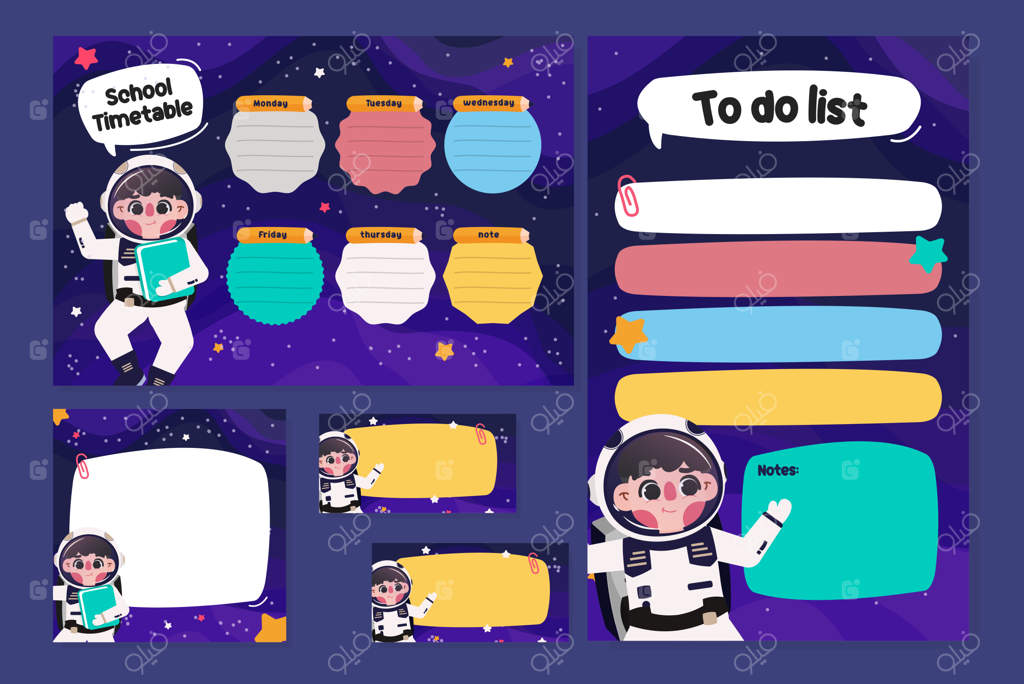 برنامه زمانی بازگشت فضانورد به مدرسه با طراحی ساده