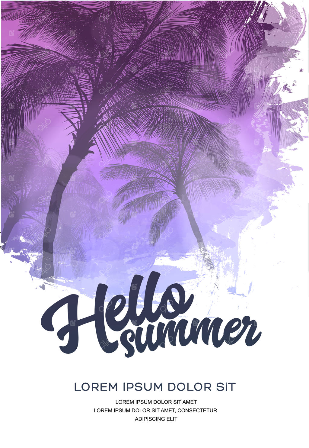 الگوی طراحی پوستر یا بروشور مهمانی تابستانی با تصاویر سایه‌دار درختان نخل. سبک مدرن. تصویرسازی وکتور.