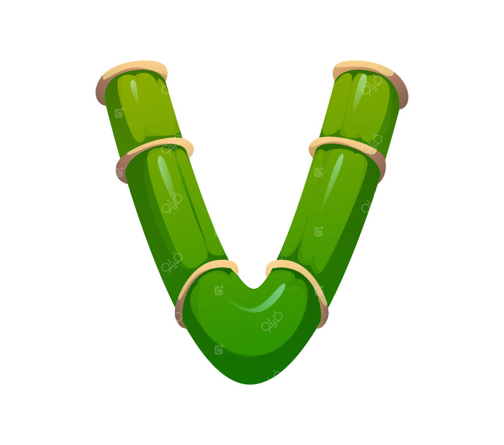 فونت گیاه بامبو باغ، حرف V در تایپوگرافی