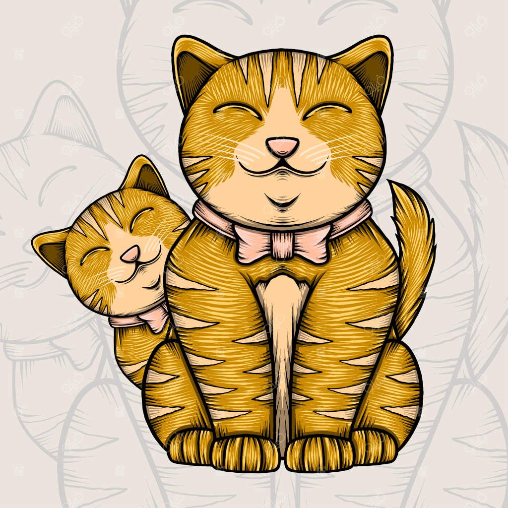 طرح دو گربه بانمک