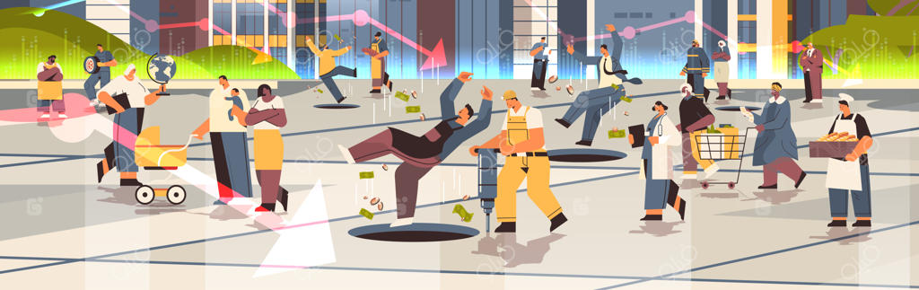 فروپاشی اقتصاد: ترکیب نژادی افراد مختلف با مشاغل گوناگون به سمت دریچه‌های باز می‌روند - بحران مالی جهانی و ورشکستگی