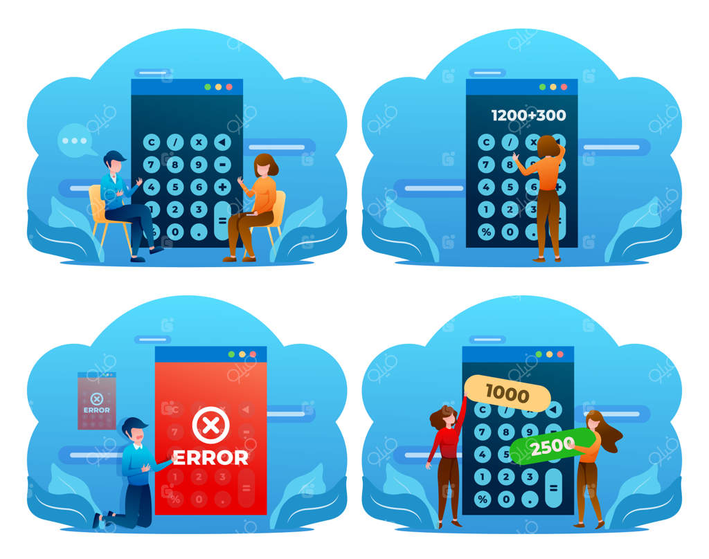 خانم و آقایی جوان در حال محاسبه با ماشین حساب