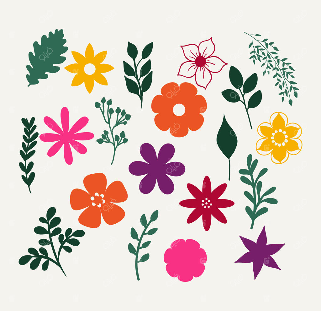 کلیپ‌ارت وکتور گل‌های پاییزی