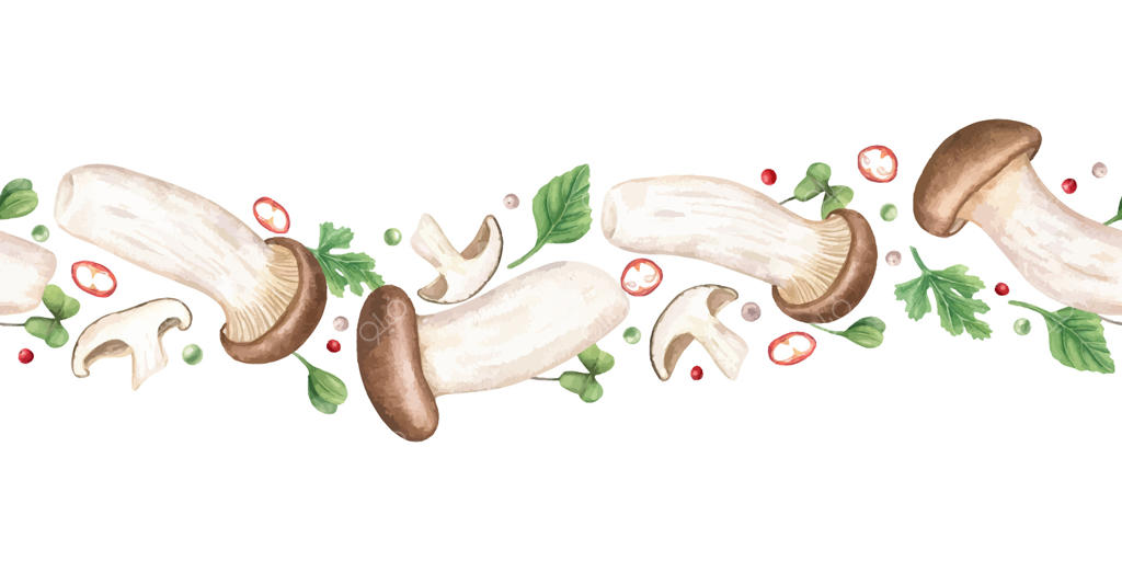 پترن هنری قارچ خوشمزه برای دکوراسیون آشپزخانه