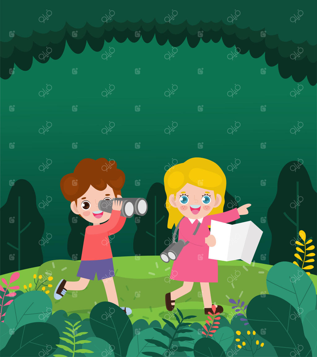 تصویر کودکان در حال کاوش در طبیعت