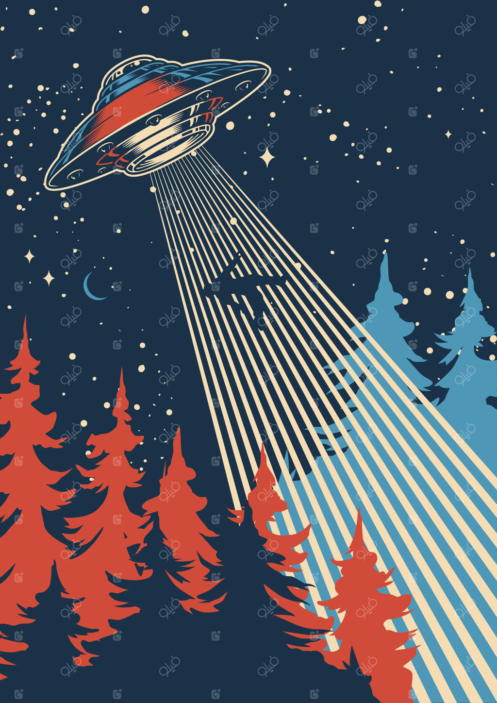 پوستر رنگارنگ: ربوده شدن مرد توسط یوفو