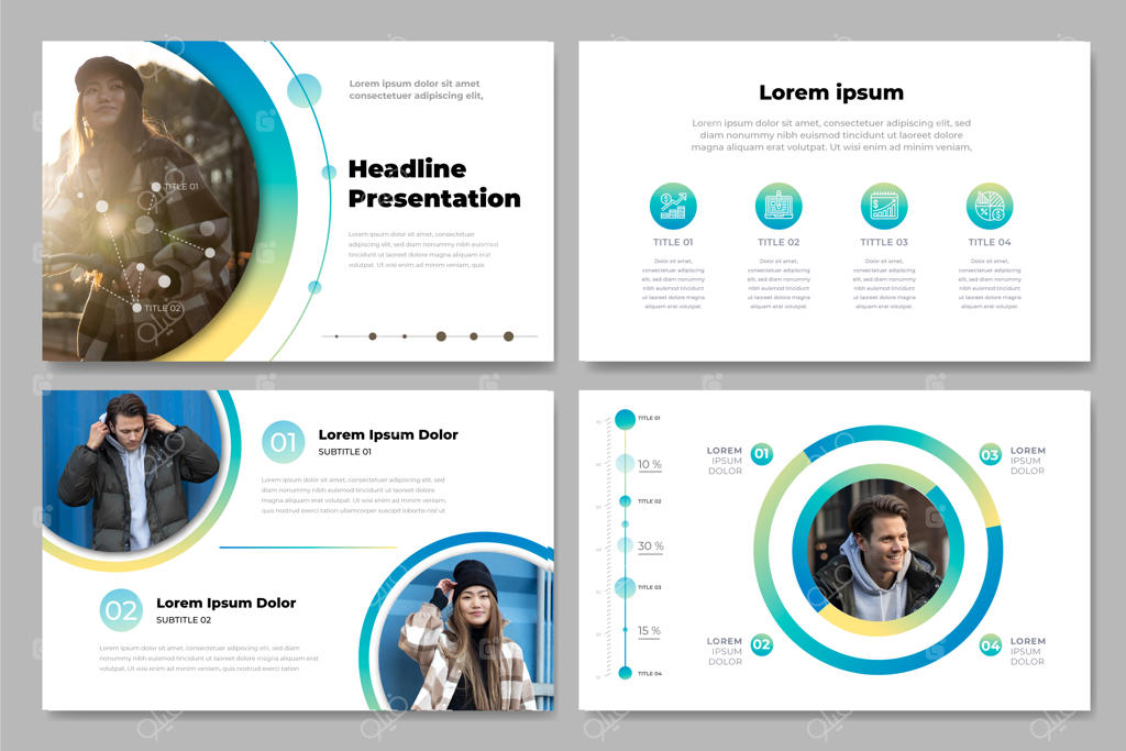 قالب‌های ارائه کسب‌وکار با طراحی گرادینت