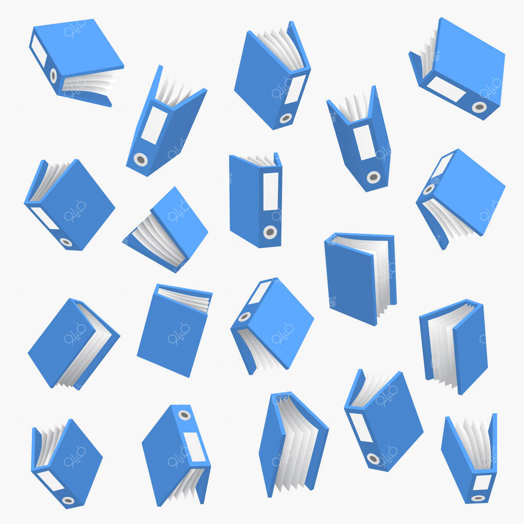 پوشه‌ای با کاغذ روی پس‌زمینه سفید - تصویر وکتور