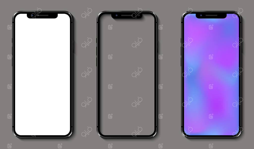 گوشی‌های هوشمند واقع‌گرا با صفحه‌نمایش گرادیان نرم و شفاف در رنگ‌های سفید و آرام‌بخش