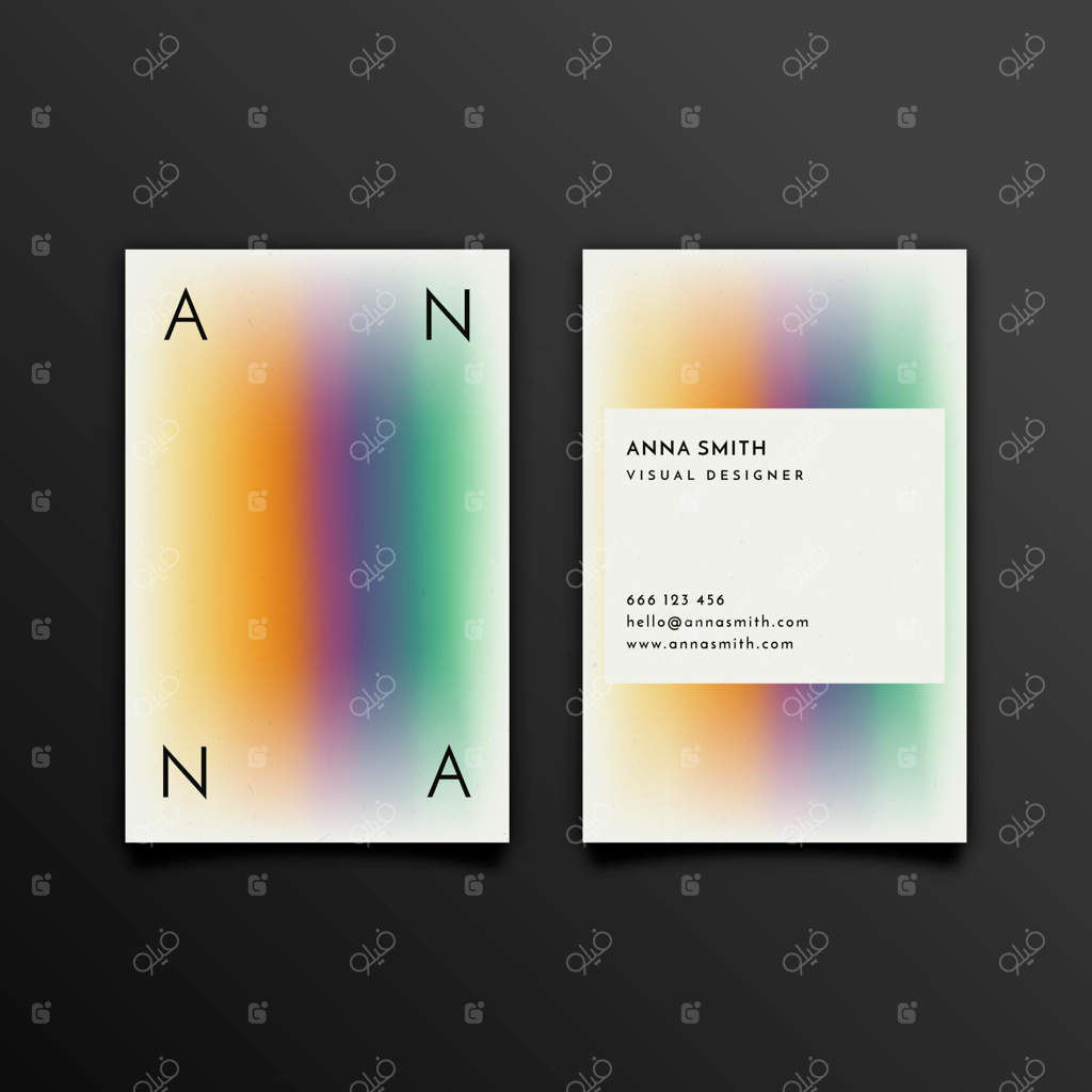 قالب کارت ویزیت تجاری با طراحی گرادینت و انتزاعی