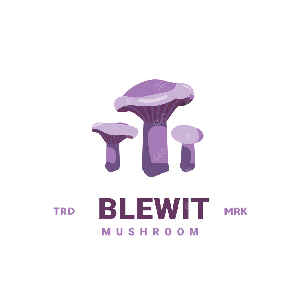 تصویر لوگوی قارچ بلوئیت مناسب برای فروشگاه‌های سبزیجات و باغ‌ها، همچنین پوسترها و آیکون‌های وب.