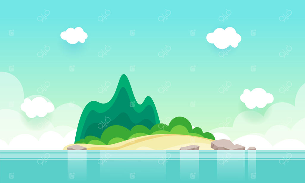 ساحل بکر و خالی در منظره طبیعی اقیانوس