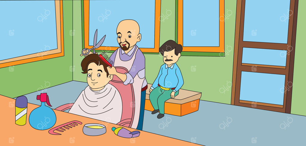 آرایشگاه مردانه: کوتاه کردن مو توسط آرایشگر در سالن زیبایی
