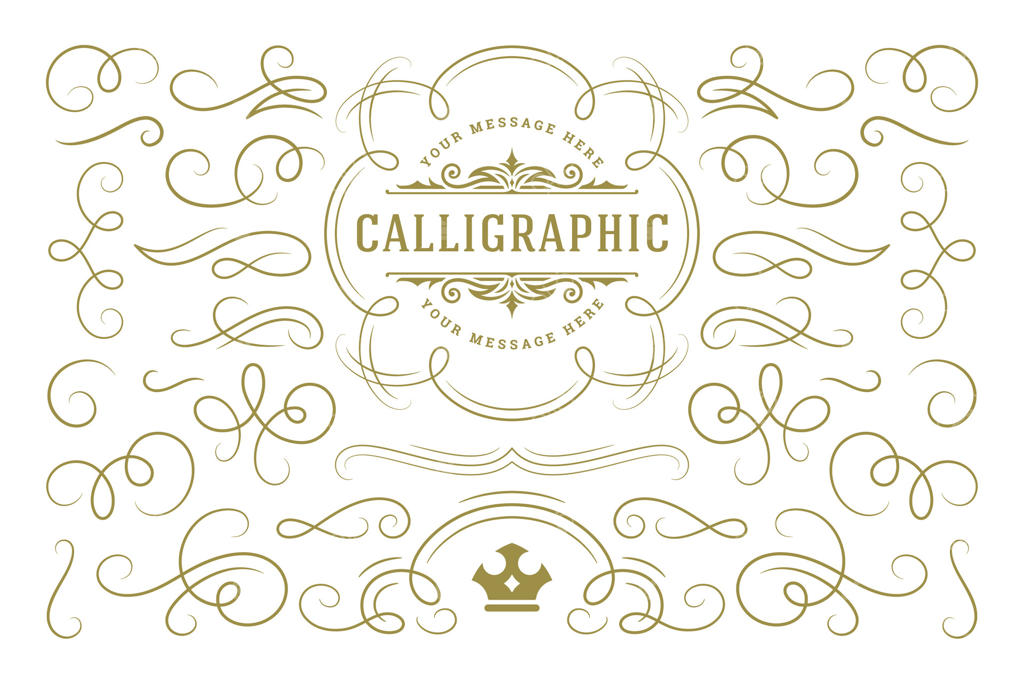 عناصر طراحی خوشنویسی: تزئینات کلاسیک، پیچ و تاب‌ها و طومارها، دکوراسیون‌های مجلل و عناصر طراحی هنری