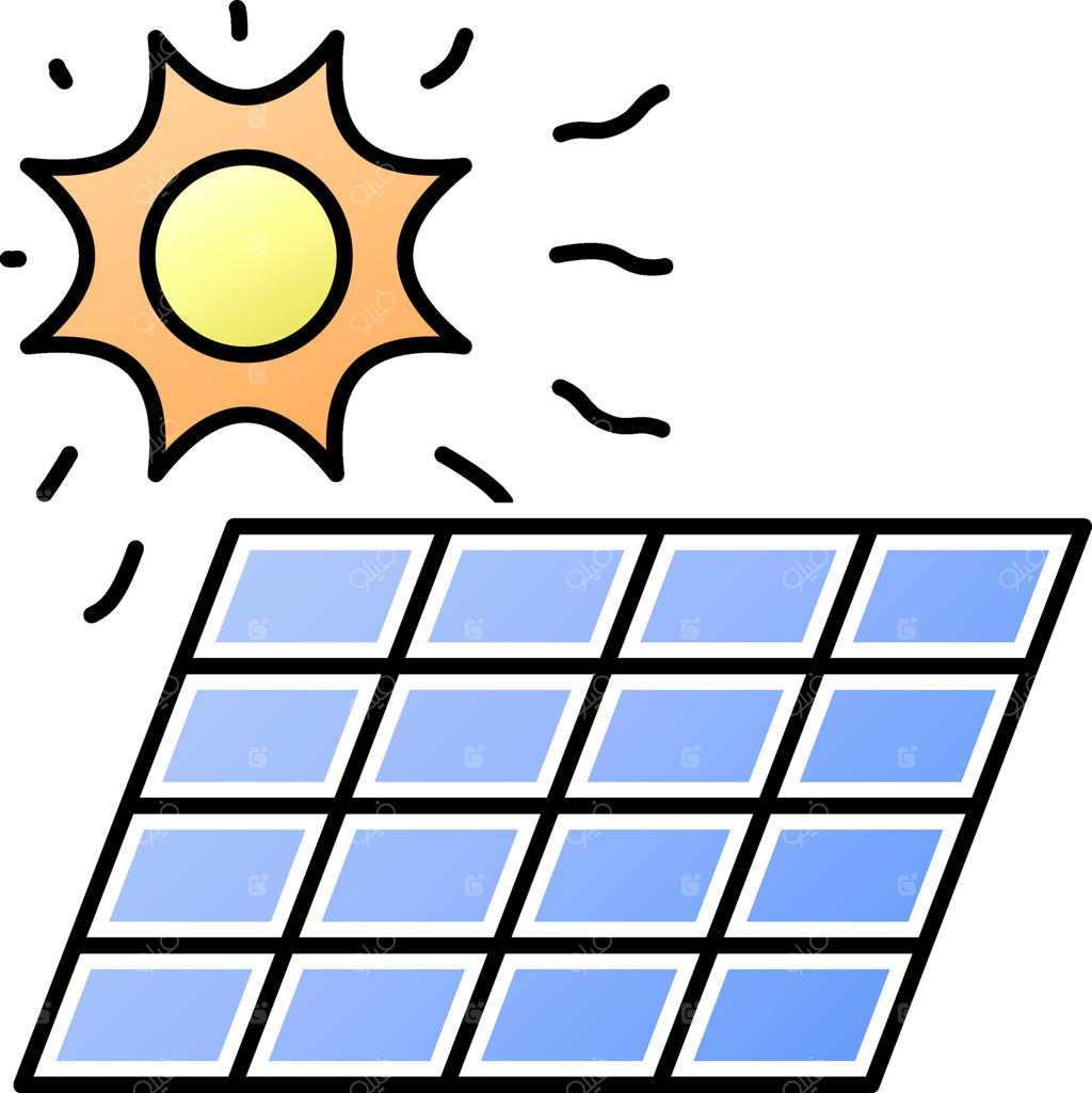 آیکن پنل‌های خورشیدی: تصویرسازی انرژی برق سبز
