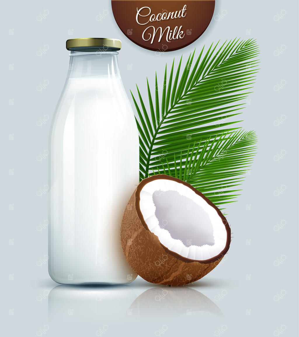 شیر نارگیل وگان بدون لبنیات در بطری