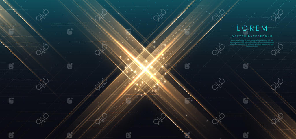 تأثیر درخشش طلایی و لوکس با جلوه‌های نورانی بر روی پس‌زمینه تیره. الگوی طراحی مراسم اهدای جوایز ویژه و ممتاز.