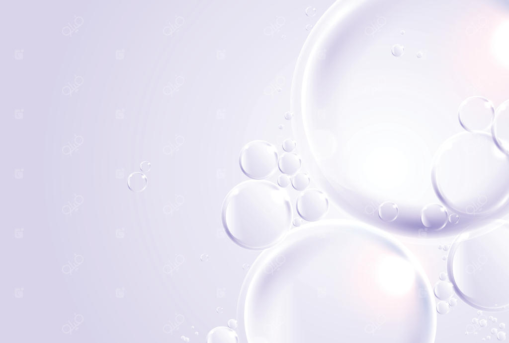 حباب‌های شیک بر روی پس‌زمینه‌ی بنفش ملایم - وکتور حرفه‌ای