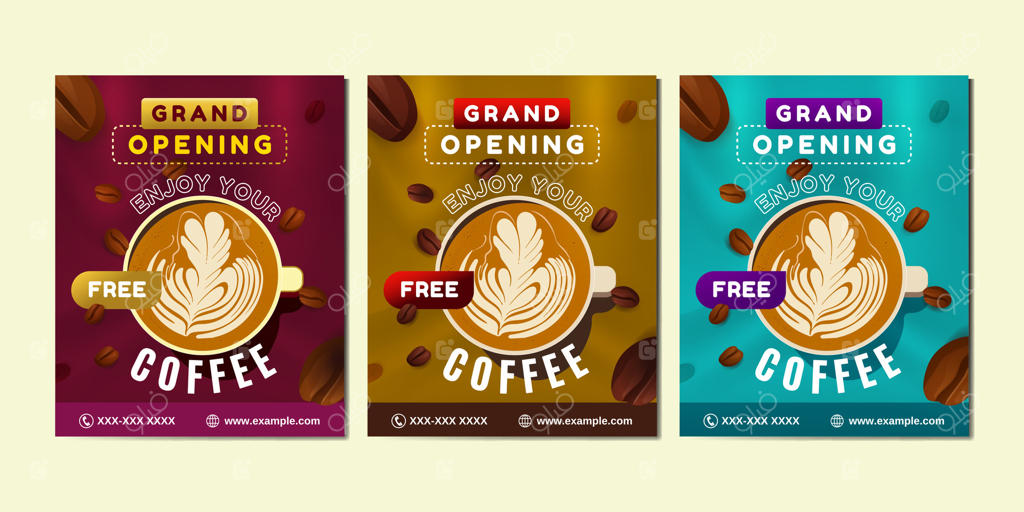 طراحی پست شبکه‌های اجتماعی برای افتتاحیه کافی‌شاپ