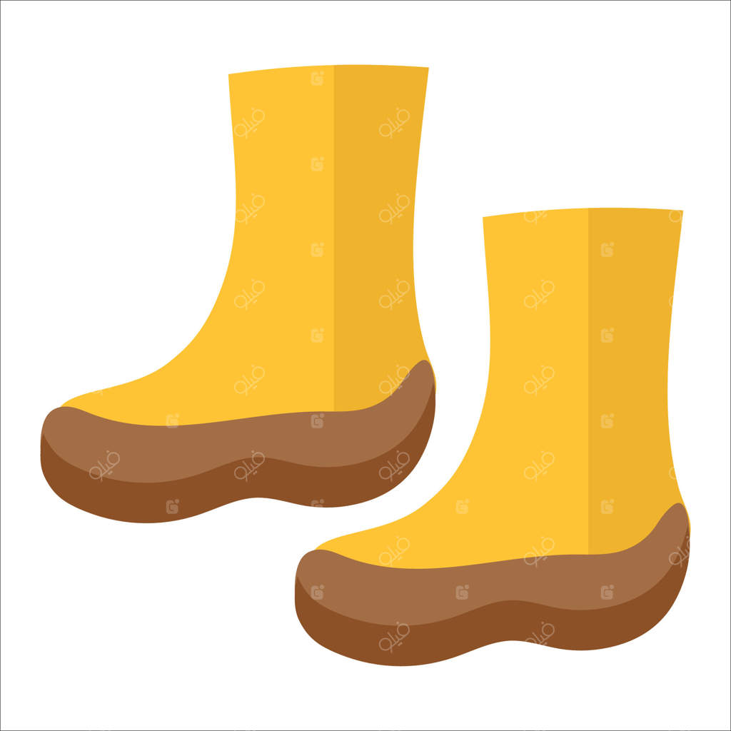 چکمه‌های پلاستیکی زرد برای باغبان