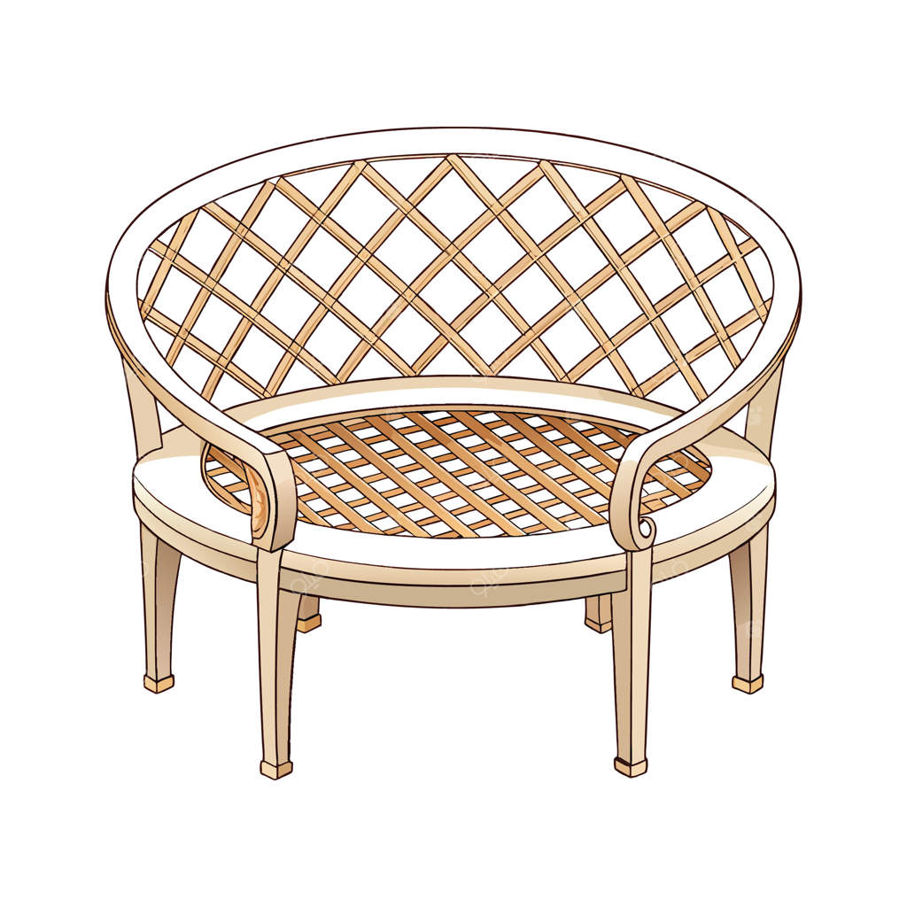 نیمکت شیک باغ گرد با طراحی شبکه‌ای