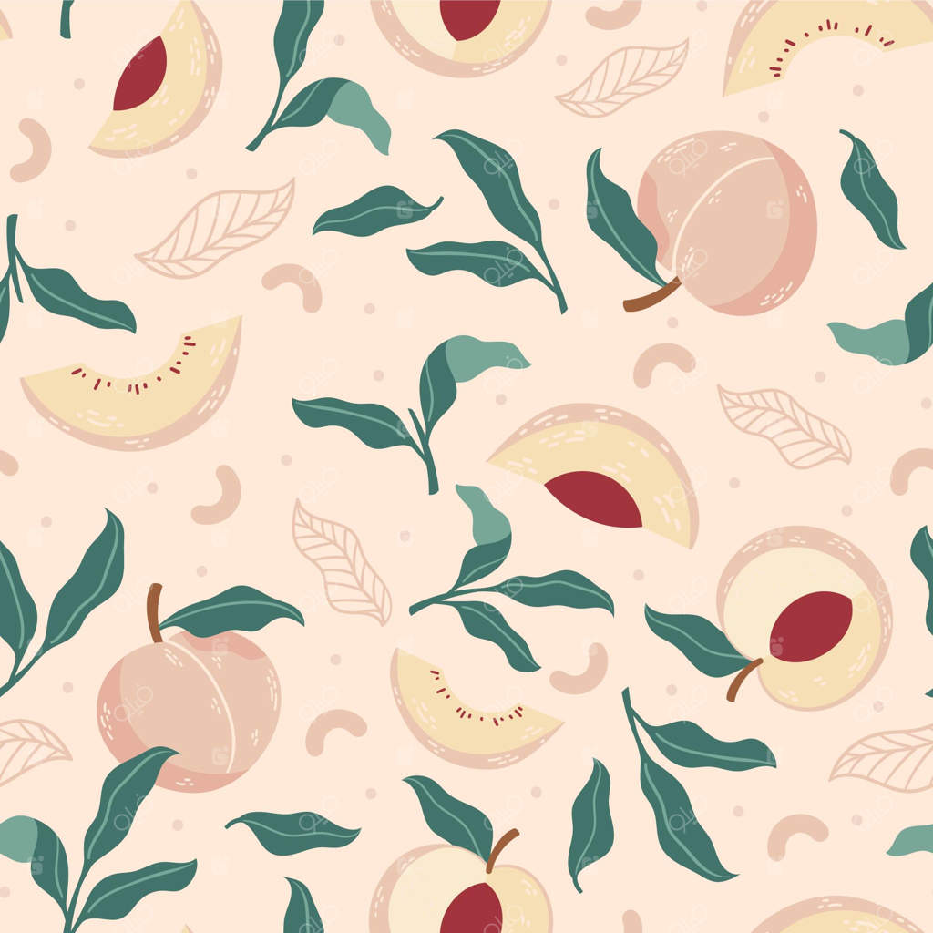 پترن هلو کشیده شده با دست