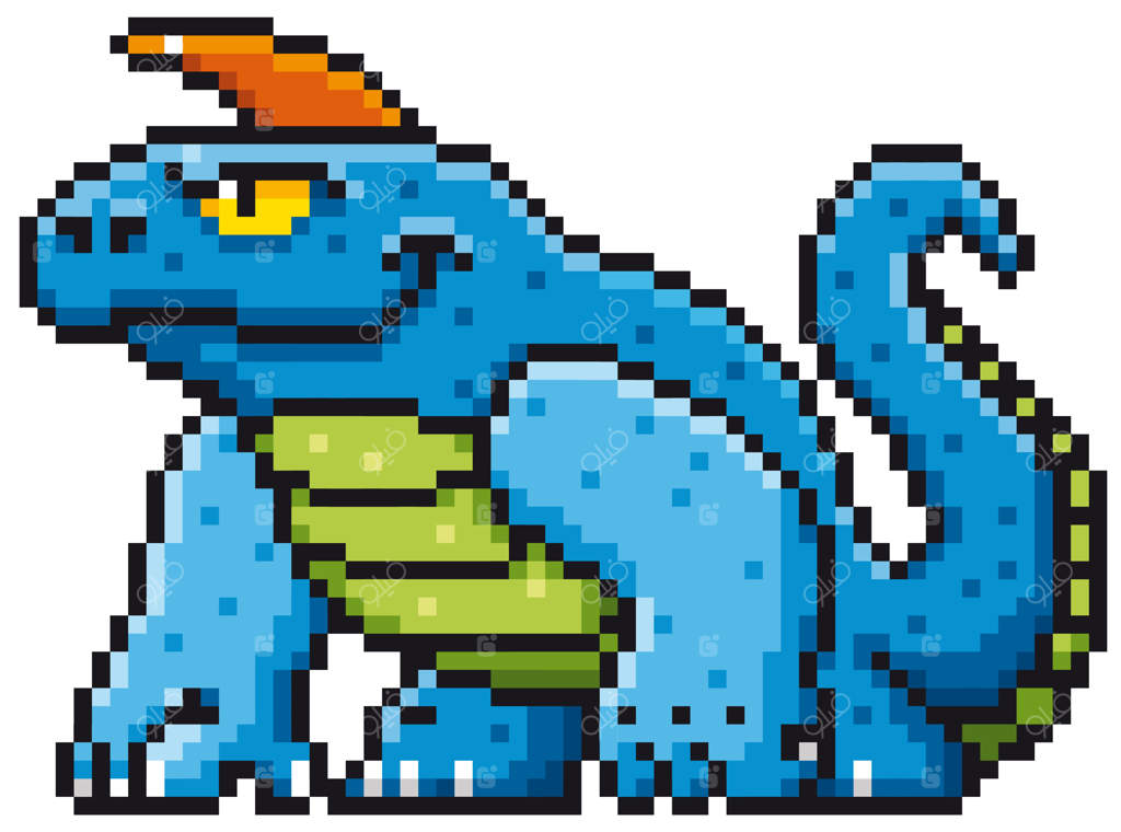 طراحی پیکسلی هیولای کارتونی