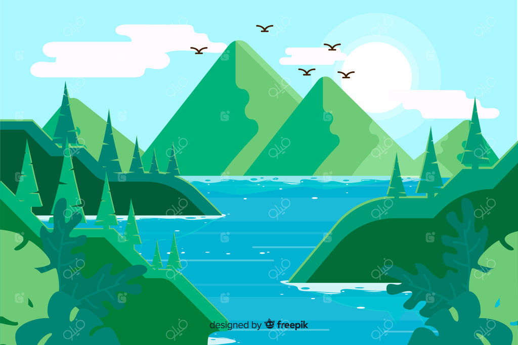 پس‌زمینه‌ای طبیعی و صاف با منظره‌پردازی