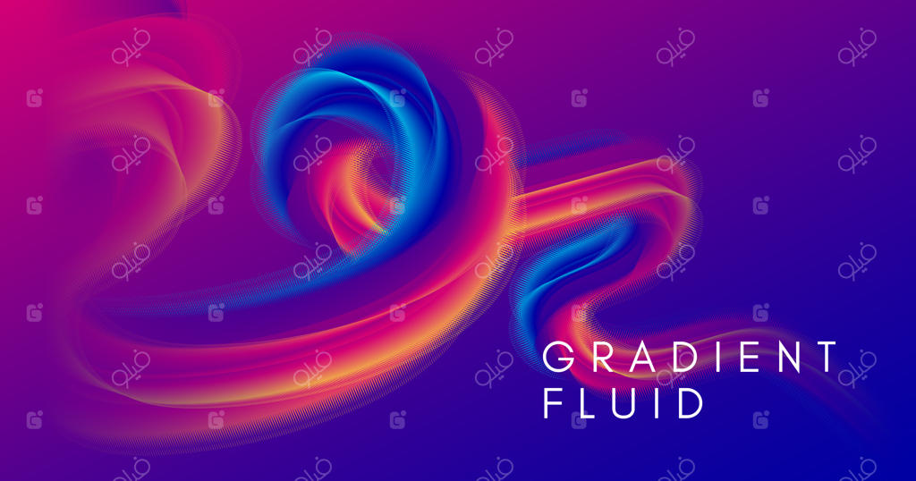 قالب پوستر مایع رنگارنگ و آینده‌نگر