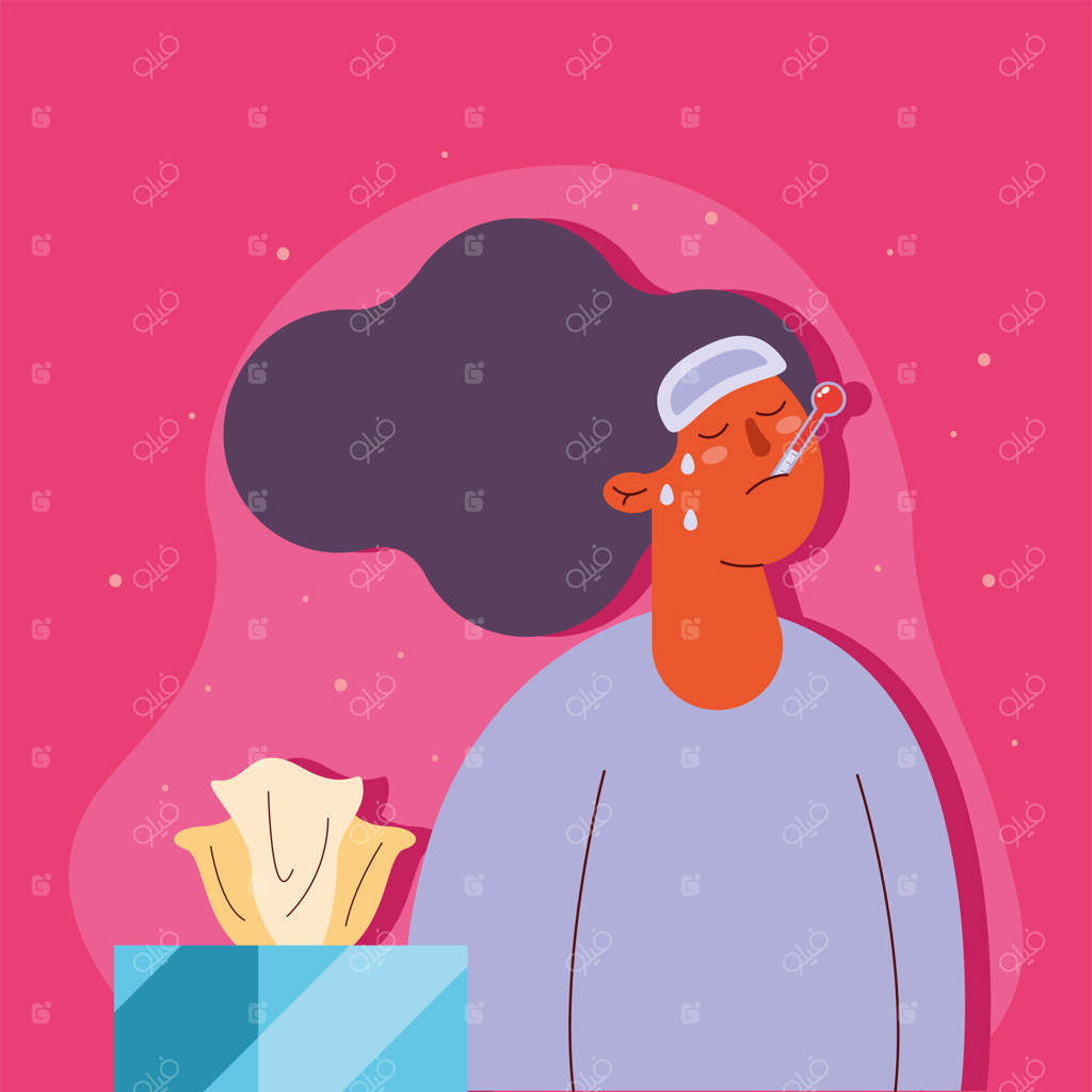 دختری با تب بالا