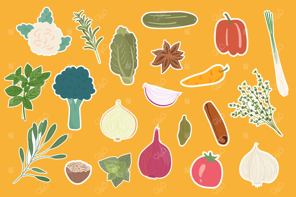 مجموعه استیکر سبزیجات