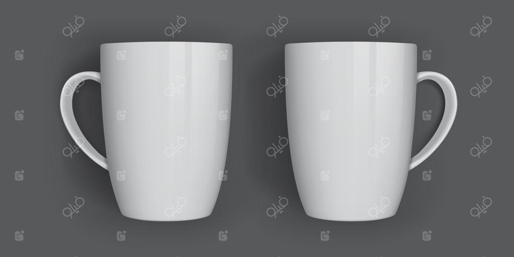 لیوان‌های سفید در پس‌زمینه تیره