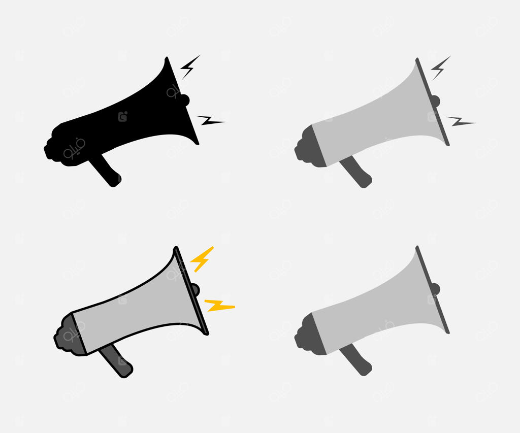 مجموعه وکتور بلندگو و مگافون