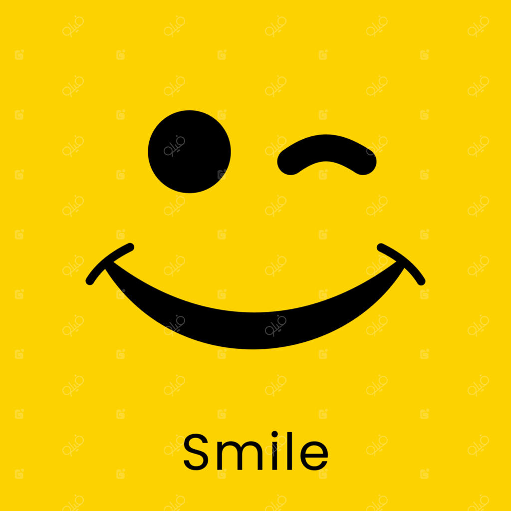 تابلویی زرد که می‌گوید لبخند بزن و لبخندها می‌زند