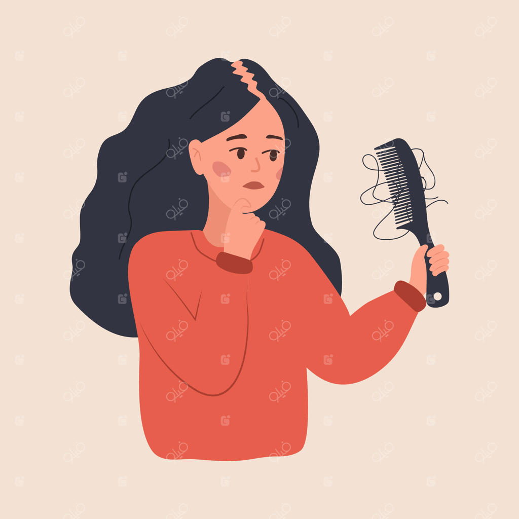 مفهوم آلوپسی؛ زن غمگینی که موهایش را از دست می‌دهد
