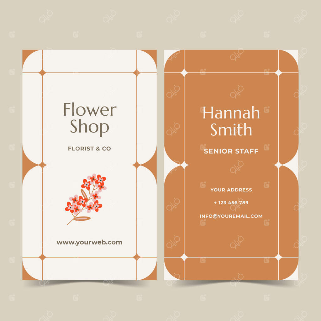 پترن گل‌فروشی تخت و مینیمالیستی