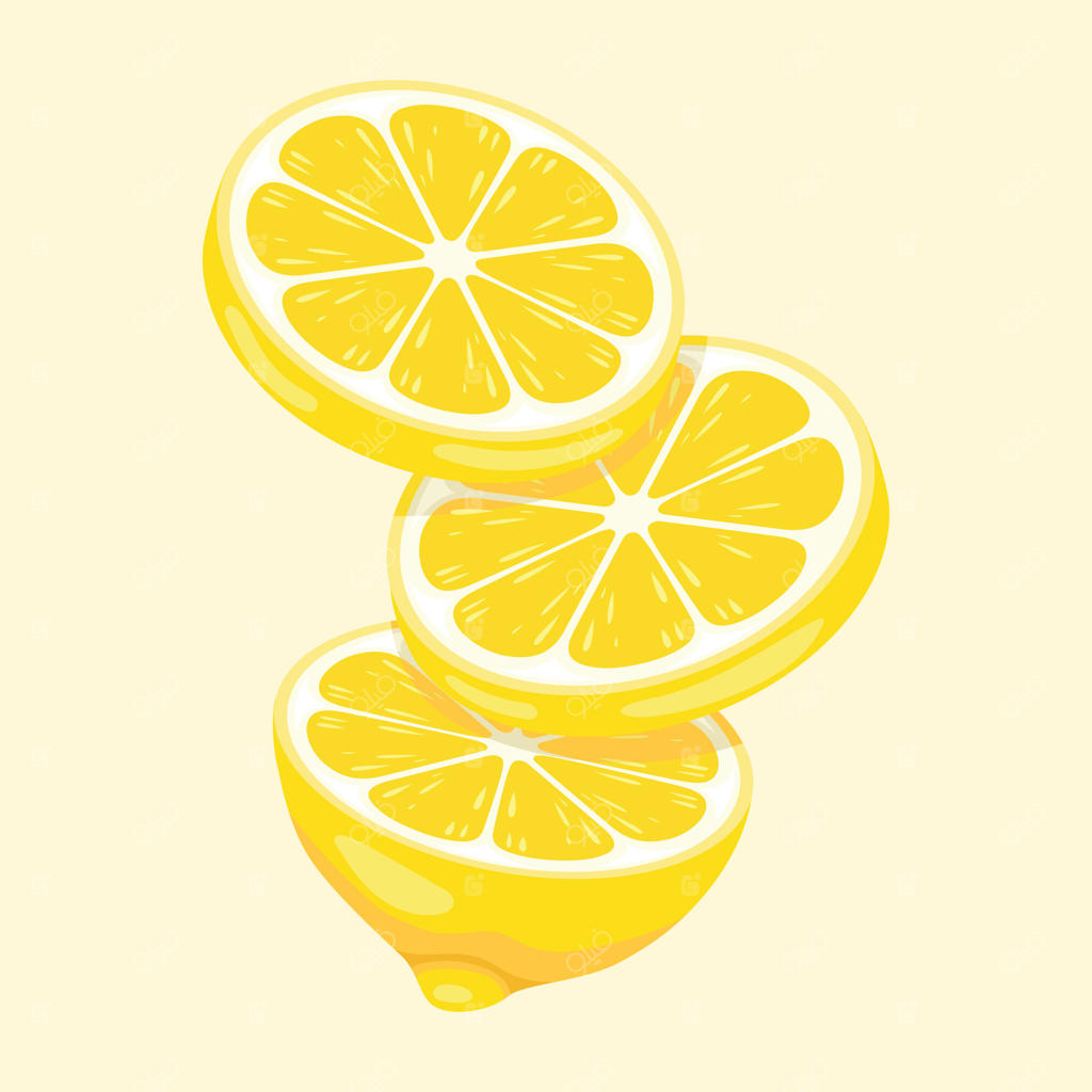 تصویرسازی برداری از برش‌های تازه لیمو