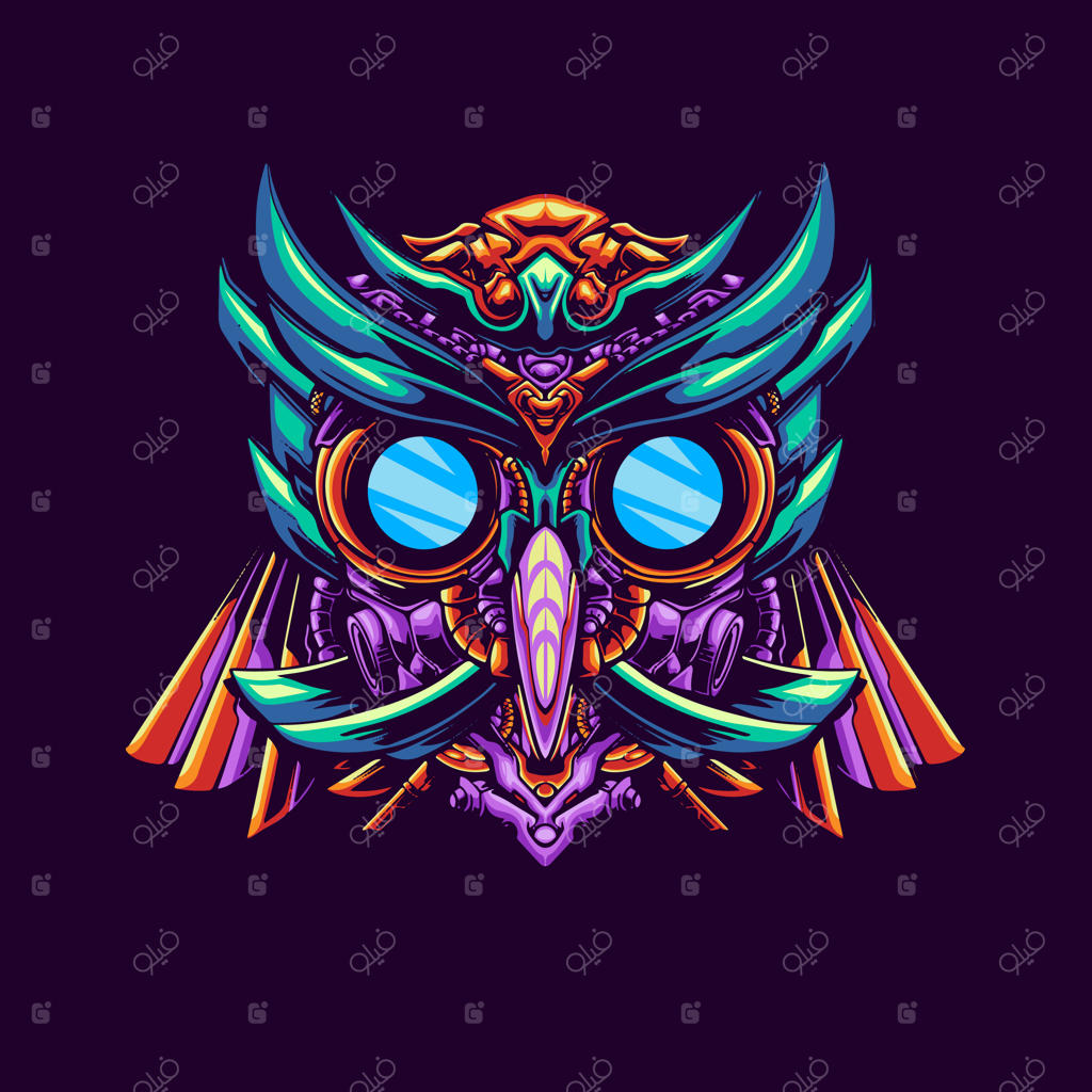 تصویرسازی جغد مکانیکی