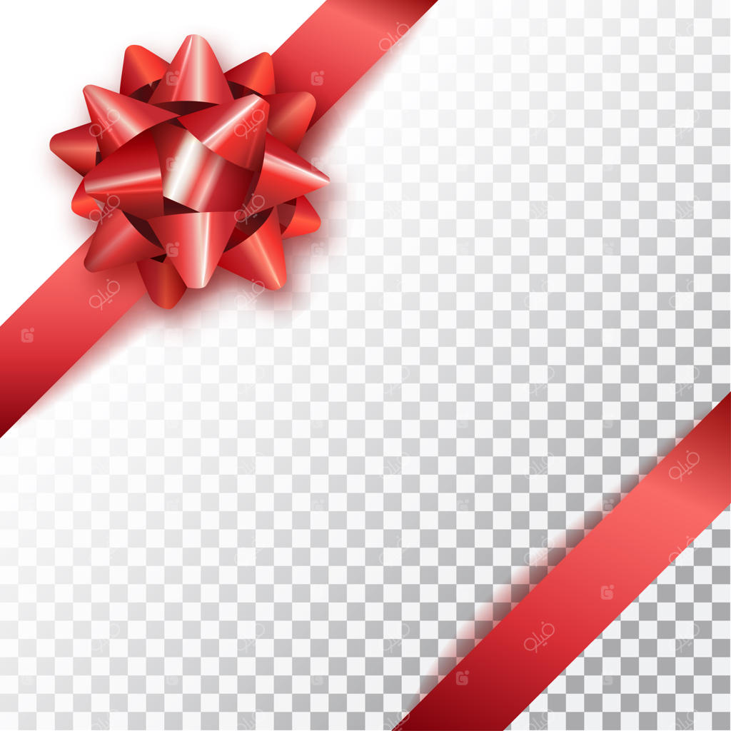 پاپیون برای بسته‌بندی هدایا با پس‌زمینه شفاف