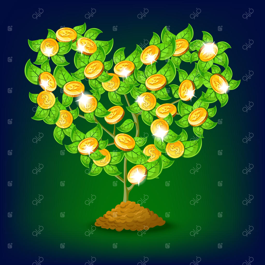 درخت پول به شکل قلب.