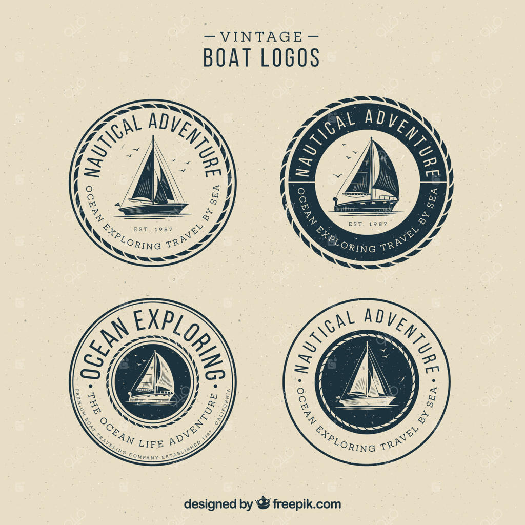 مجموعه‌ای از لوگوهای کلاسیک قایق‌ها